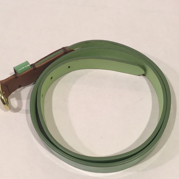 Fossil Mint Green Patent Leather Slim Belt Minimalist Career Size Medium - Picture 12 of 15